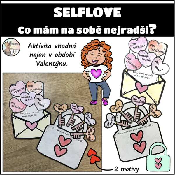 Valentýn - Selflove - co mám na sobě nejradši? (omalovánky + psaní) 1