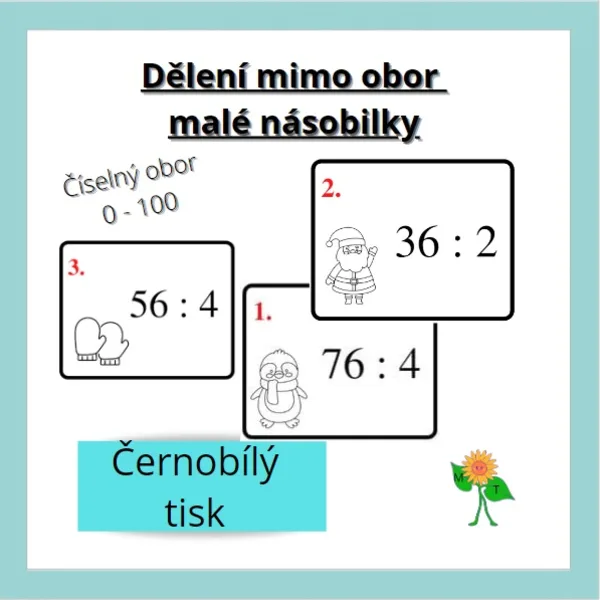 Dělení mimo obor malé násobilky, obor 0 - 100 1