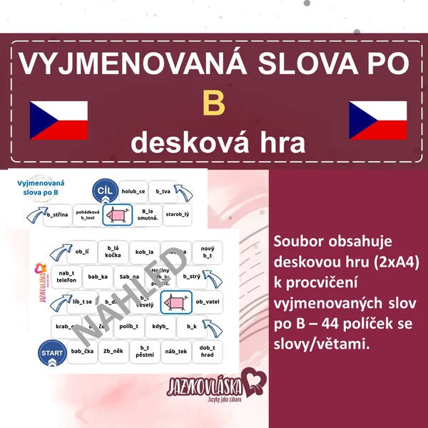 Vyjmenovaná slova po B hra 1
