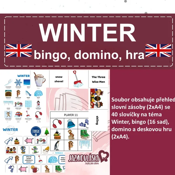 Winter bingo, domino, hra 1