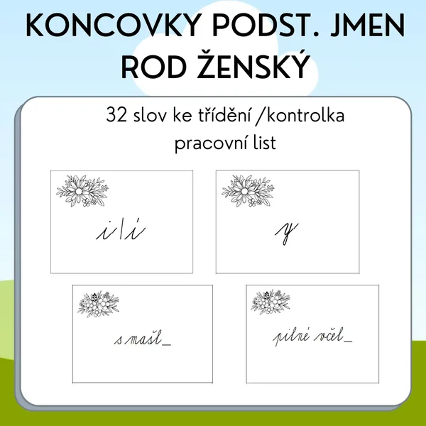 Koncovky podstatných jmen / rod ženský 1