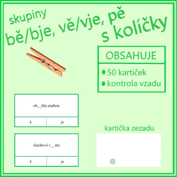 Skupiny bě/bje, vě/vje, pě s kolíčky 1