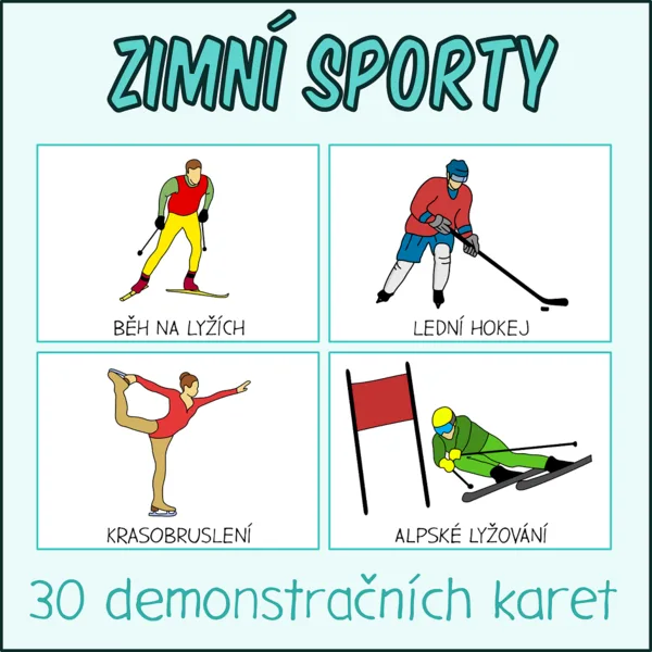 Zimní sporty - Demonstrační karty 1