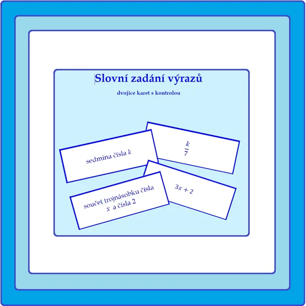 Slovní zadání výrazů - dvojice karet 1