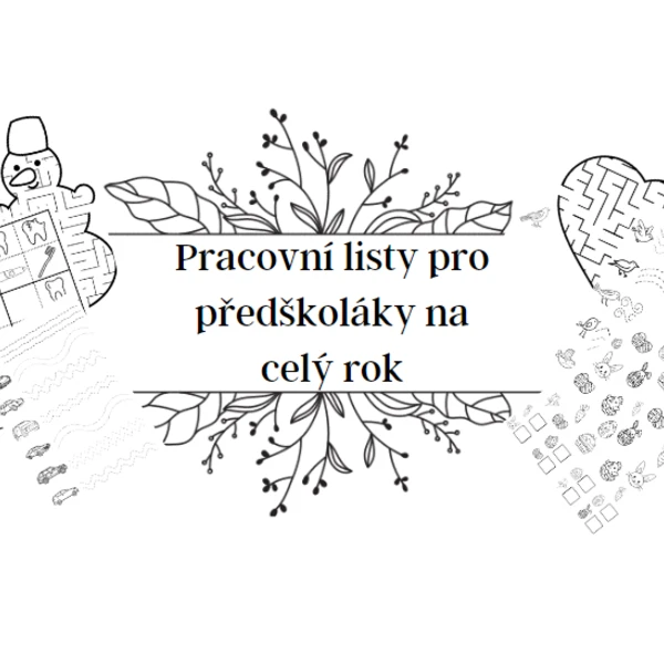 Pracovní listy pro předškoláky na celý rok - černobílé 1