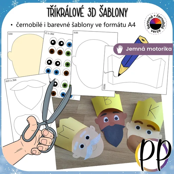 Tříkrálové 3D šablony 1