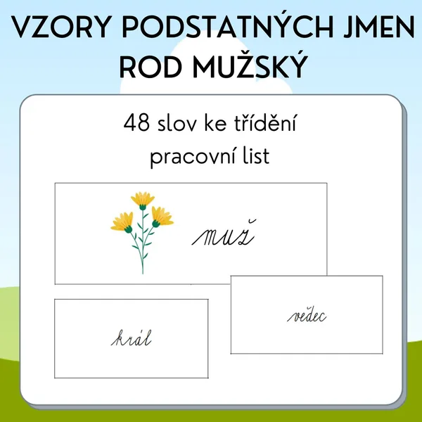 Vzory podstatných jmen - rod mužský 1