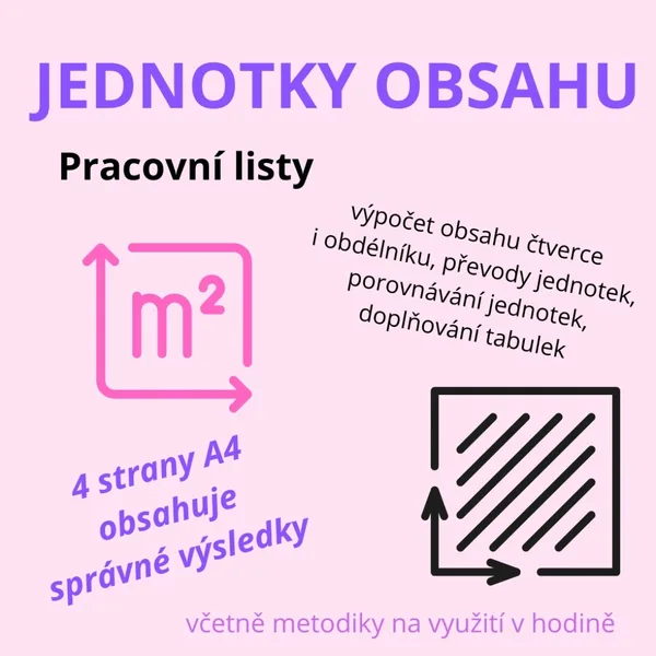 OBSAH a jeho jednotky - pracovní list 4 strany 1