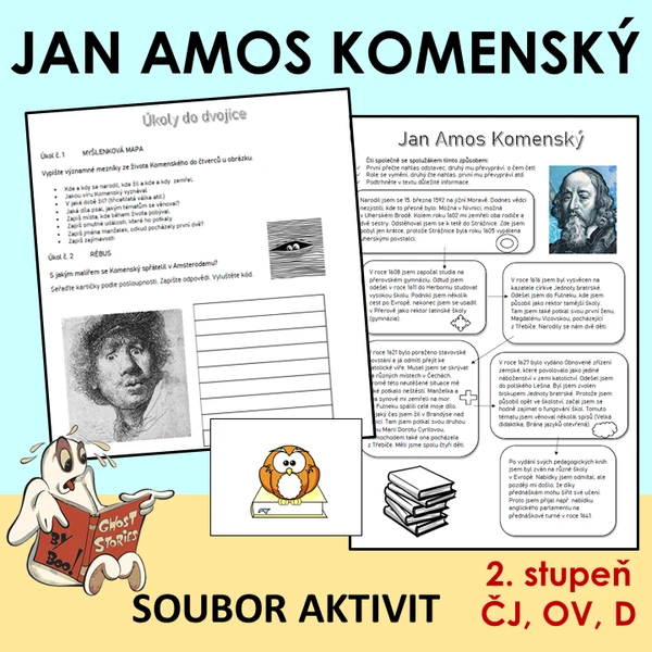 Jan Amos Komenský - sběr informací, rébus, práce s citáty 1