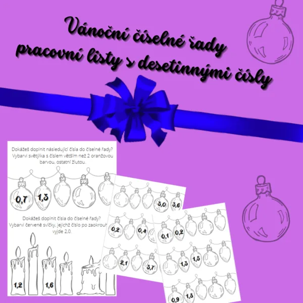 Vánoční číselné řady - desetinná čísla 1