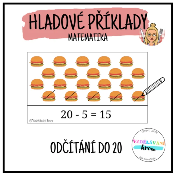 HLADOVÉ PŘÍKLADY - odčítání do 20 1