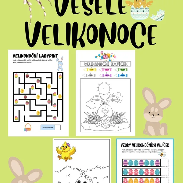 Velikonoce - pracovní listy, omalovánky 1