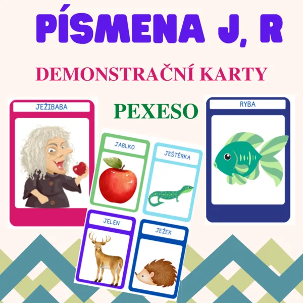 PÍSMENO J a R  (pexeso, demonstrační karty) 1
