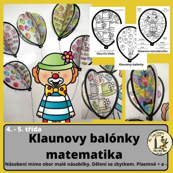 Klaunovy balónky -  matematika  - 4. - 5. třída 1