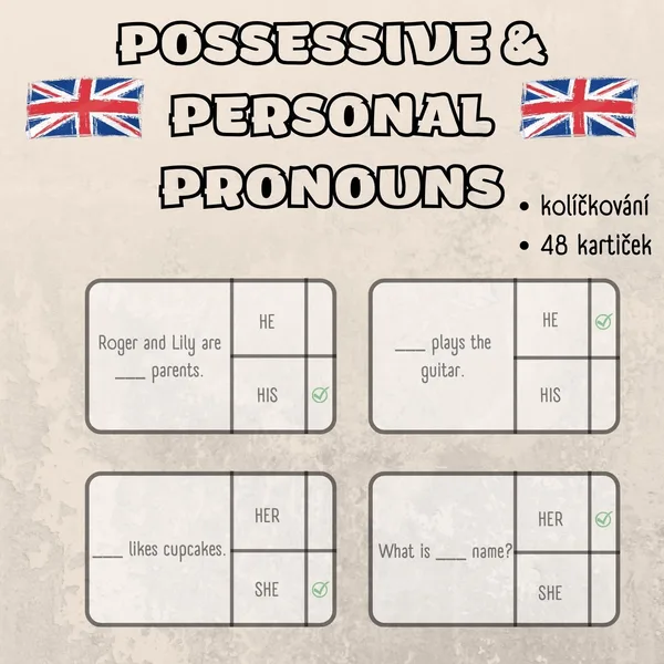 Personal and possessive pronouns - kolíčkování 1