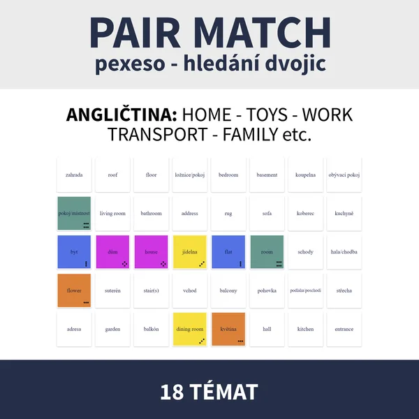 ENG - PAIR MATCH (work, toys, transport, world around us ad.) 1