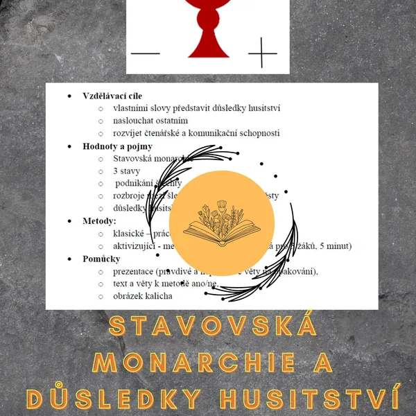 Stavovská monarchie a důsledky husitství - Plán hodiny 1