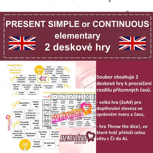 Present simple or Present continuous elementary hry 1
