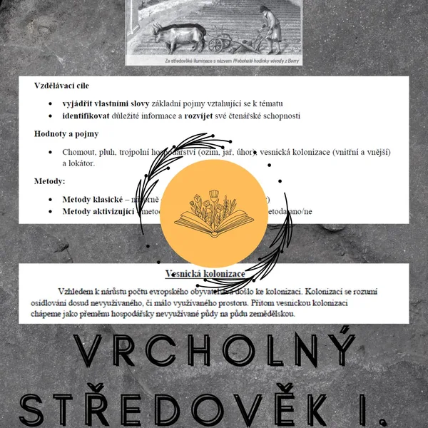 Vrcholný středověk I. - Plán hodiny 1
