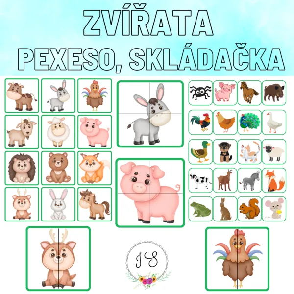 Zvířata - pexeso, skládačka 1