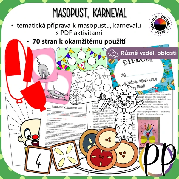 Masopust, karneval - tematická příprava s aktivitami 1