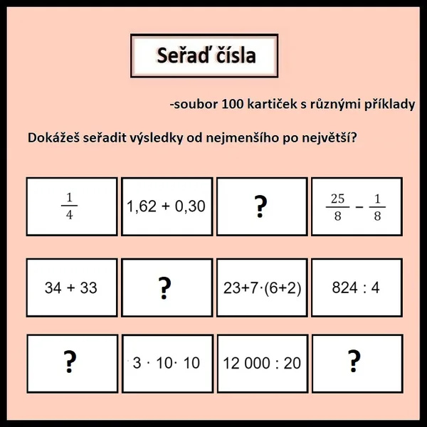 Seřaď čísla 1