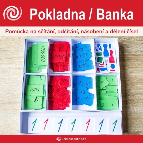 Pokladna / Banka - pomůcka na sčítání, odčítání, násobení a dělení čísel 1