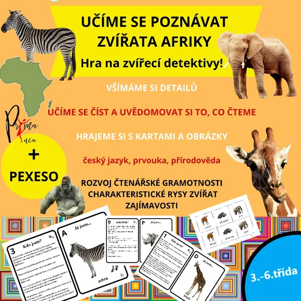 UČÍME SE POZNÁVAT ZVÍŘATA AFRIKY - Hra na zvířecí detektivy! 1