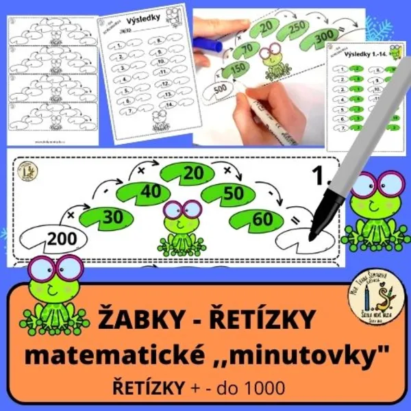 ŽABKY - ŘETÍZKY matematické ,,minutovky" 1