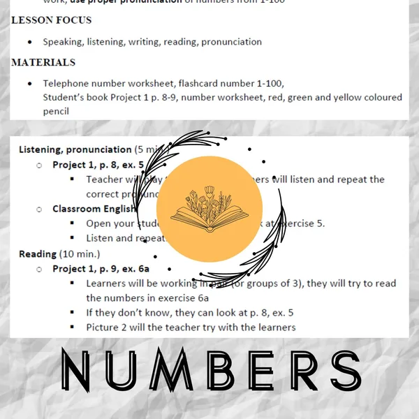 Plán hodiny - Numbers 1