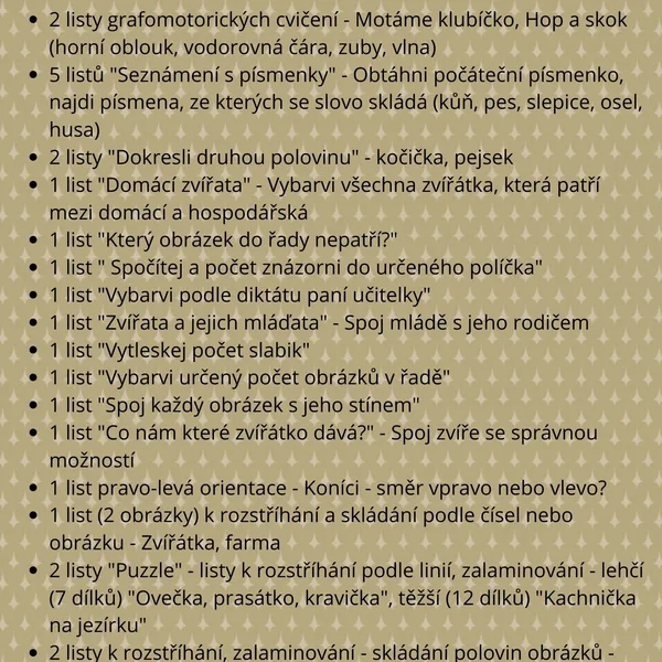 Domácí zvířata a jejich mláďata - pracovní listy 1