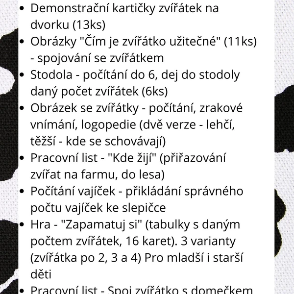 Zvířátka na dvorku 1