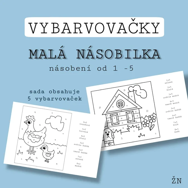 Vybarvovačky - násobení od 1-5 1
