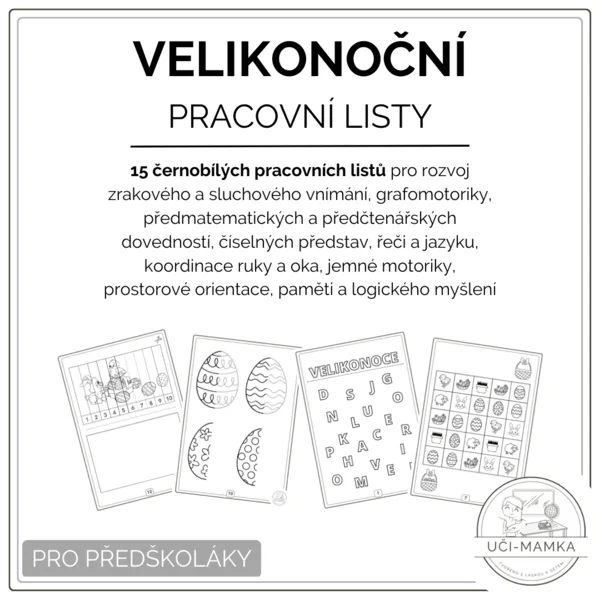 Velikonoční pracovní listy 1