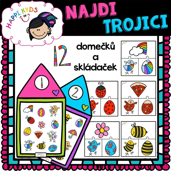 NAJDI TROJICI - Jarní/Velikonoční puzzle a hledačky 1