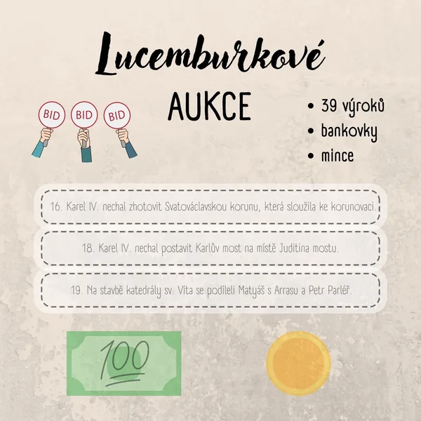 Lucemburkové - aukce 1