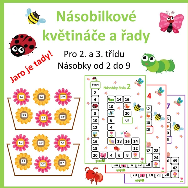 Násobilkové KVĚTINÁČE a JARNÍ násobilkové řady 1