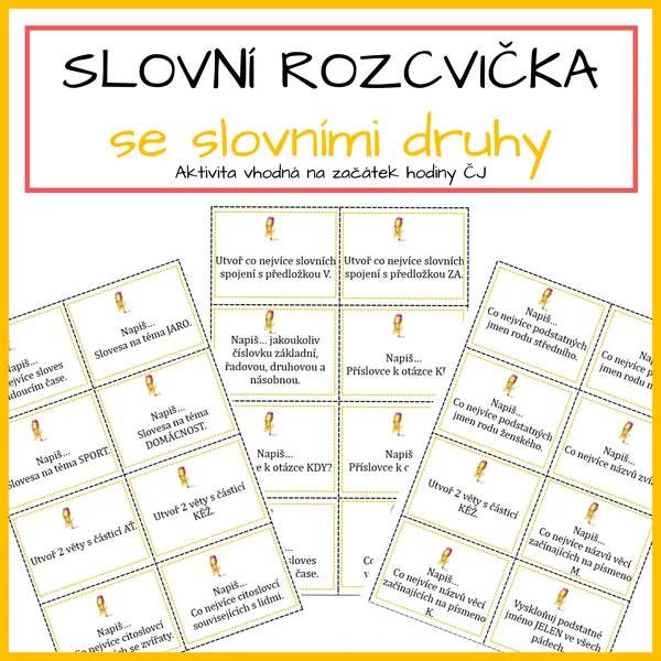 Slovní rozcvička se slovními druhy 1
