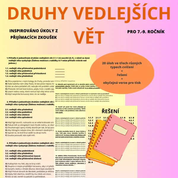 SKLADBA - DRUHY VEDLEJŠÍCH VĚT, NEJEN NA PŘIJÍMACÍ ZKOUŠKY, 7.-9. ROČNÍK 1