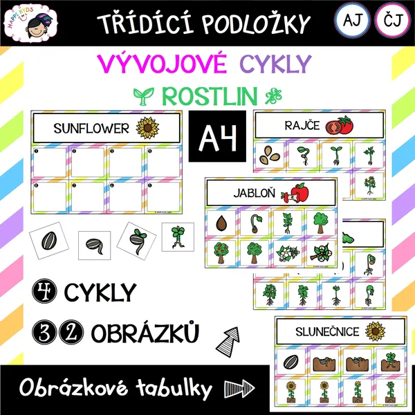 TŘÍDÍCÍ PODLOŽKY - Vývojové cykly rostlin 1