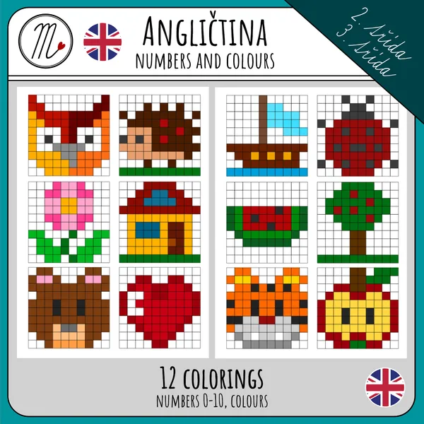 Angličtina - numbers and colours 1