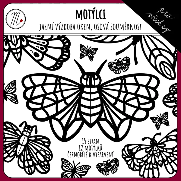 Motýlci - jarní výzdoba oken, osová souměrnost 1
