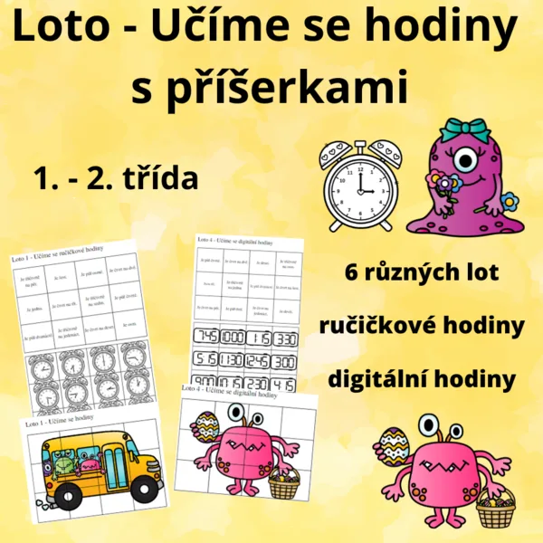 Loto - Učíme se hodiny s příšerkami 1
