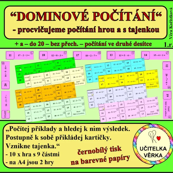 „DOMINOVÉ POČÍTÁNÍ“ – počítání do 20 /ve druhé desítce/ 1