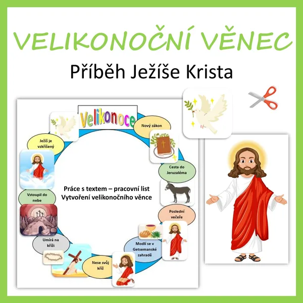 Příběh Ježíše Krista a velikonoční věnec - práce s textem 1