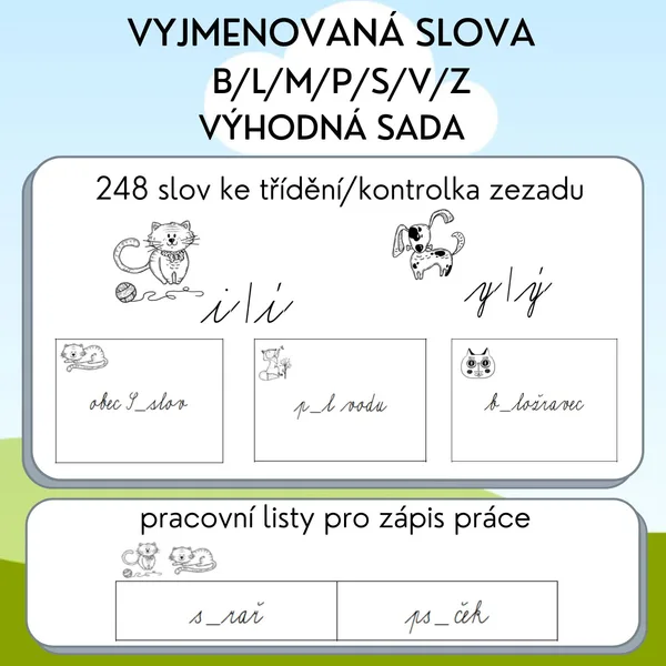 Vyjmenovaná slova - sada 1