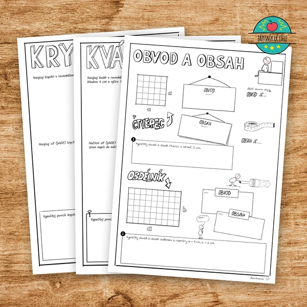 Pracovní listy - krychle, kvádr, čtverec, obdélník 1