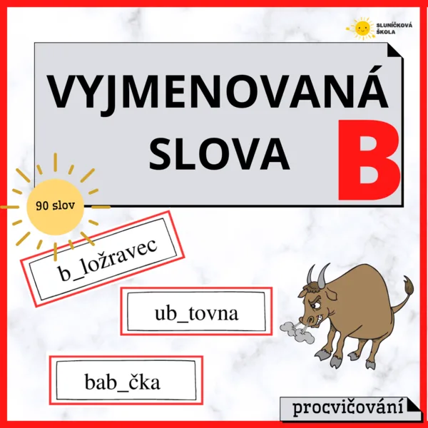Vyjmenovaná slova po B - procvičování 1