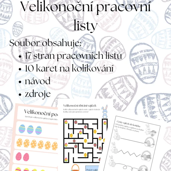 Pracovní listy + kolíčkování - Velikonoce 1