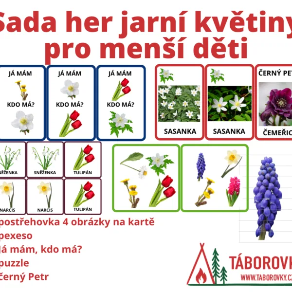 Sada karetních her jarní květiny pro menší děti 1